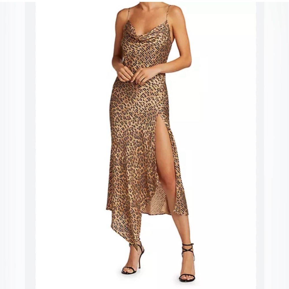 Alice and Olivia HARMONY DRAPEY SLIP MIDI DRESS NWOT